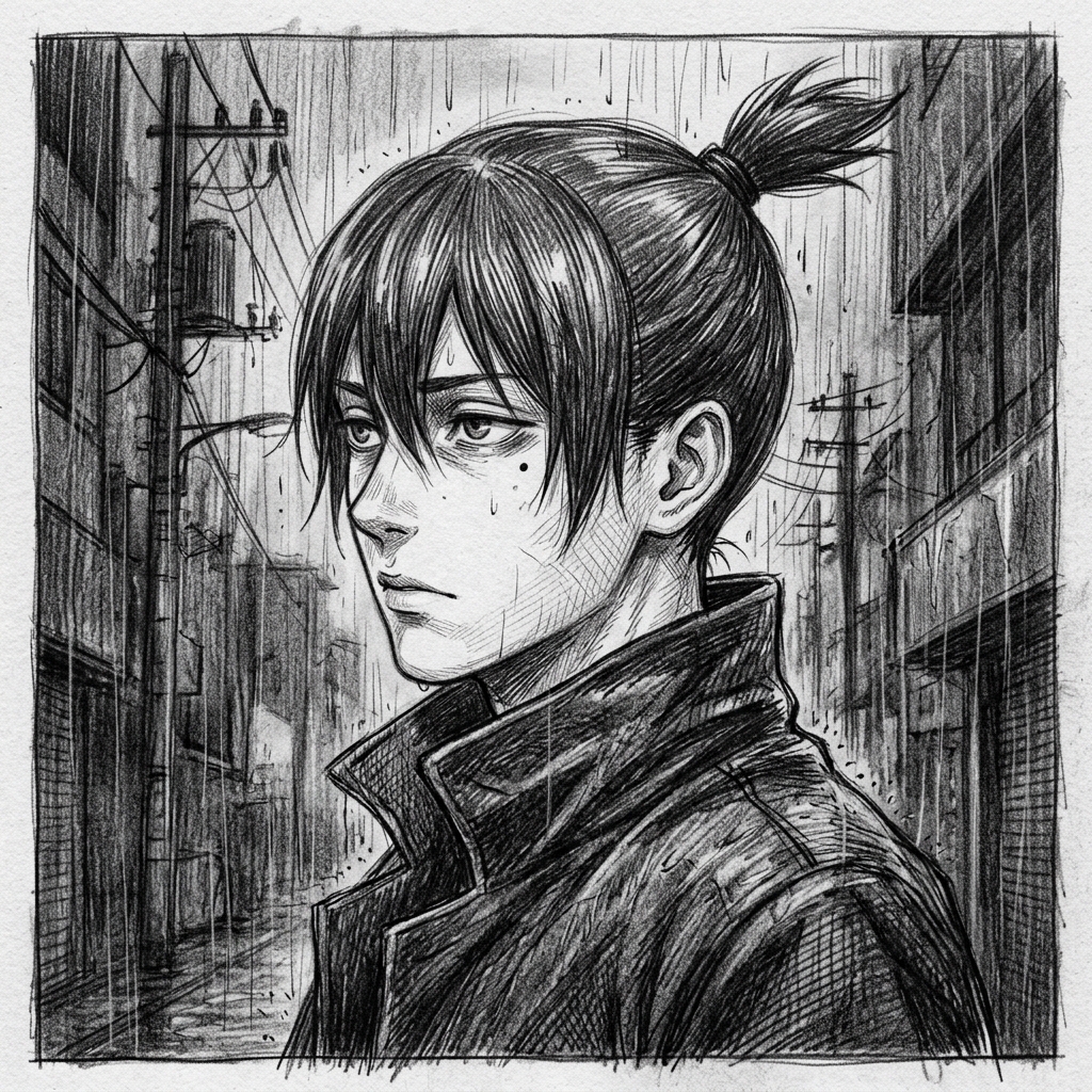 Aki PFP Black And White