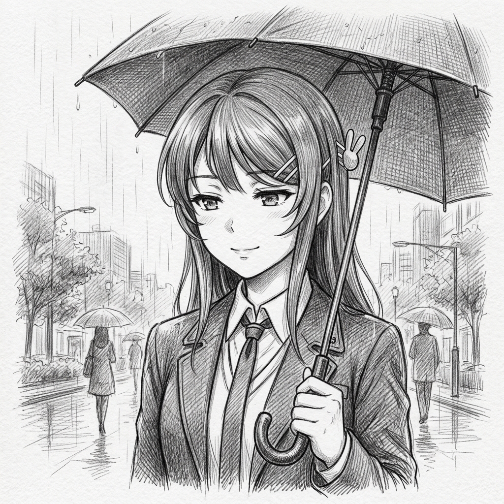 Black And White Mai Sakurajima Pfp