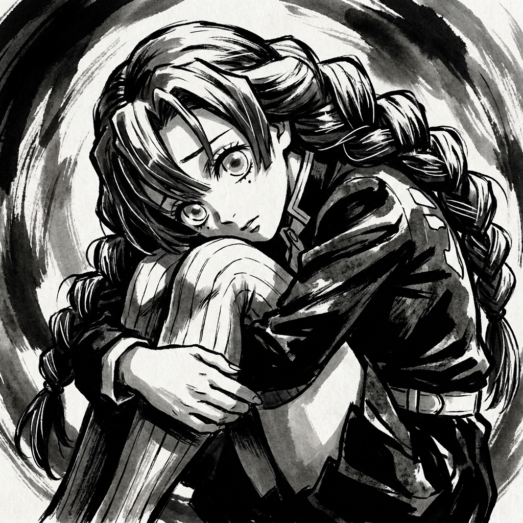 Mitsuri PFP Black And White