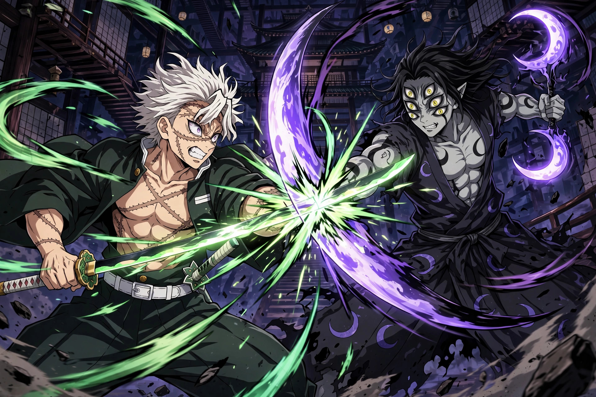 Sanemi Kokushibo Battle PFP