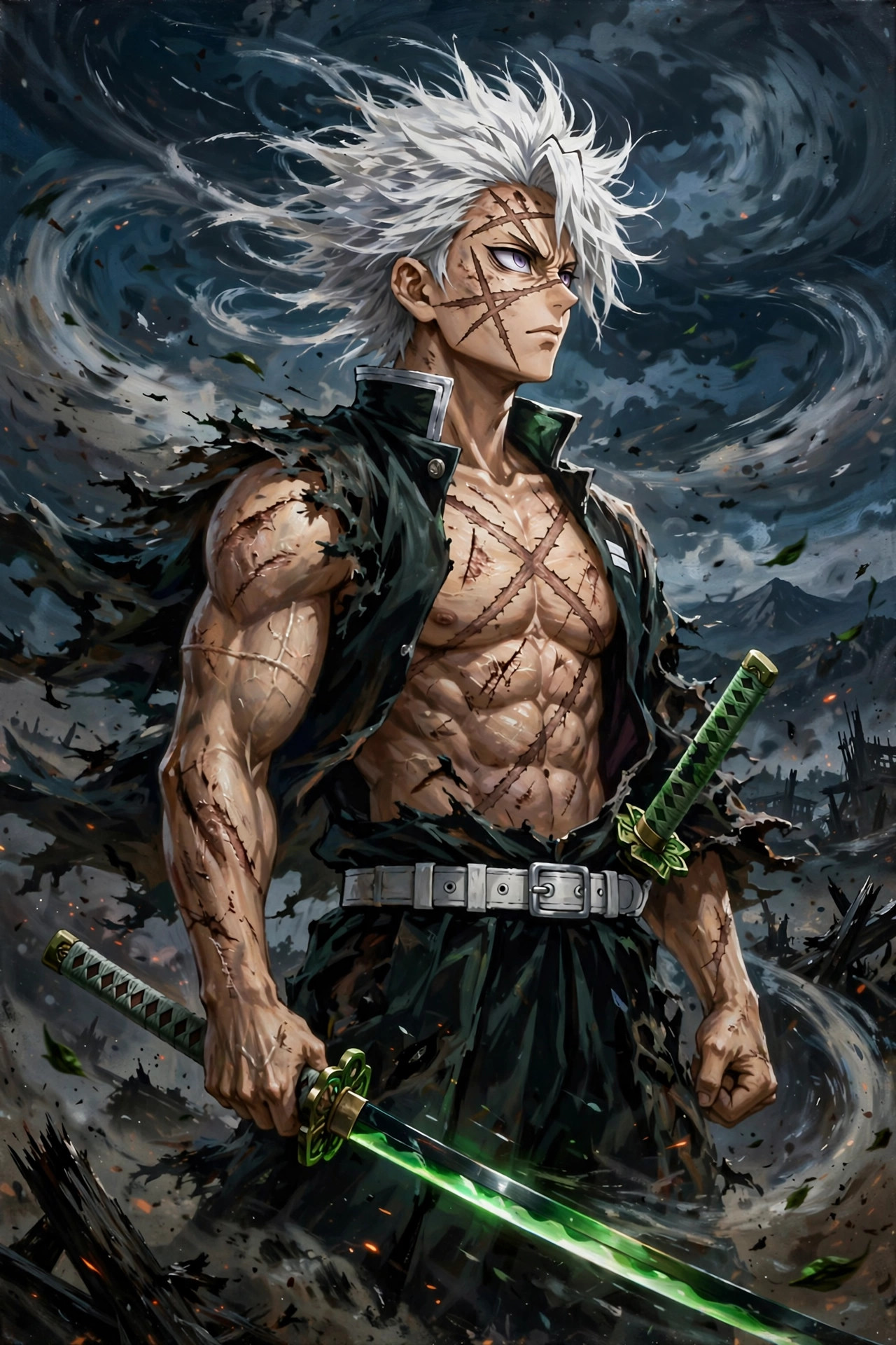 Sanemi Kokushibo Battle PFP