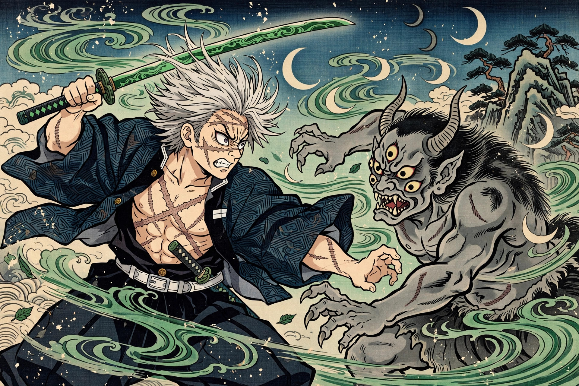 Sanemi Kokushibo Battle PFP
