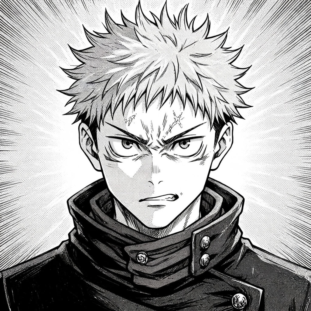 Yuji PFP Black And White