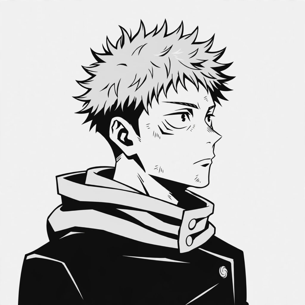Yuji PFP Black And White